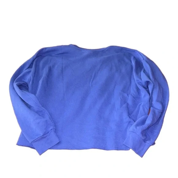 Smiley World Smile More Graphic Print Pullover Crewneck Sweatshirt Blue XL - Picture 3 of 6